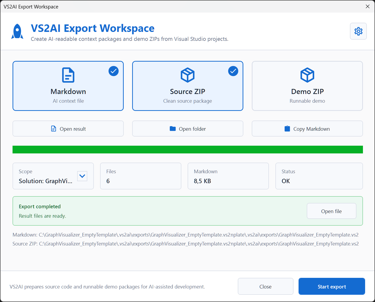 VS2AI Export Workspace